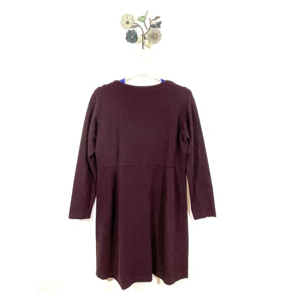 DULUTH TRADING CO Women’s Large Wearwithall Ponte Knit Burgundy Dress - Picture 5 of 8